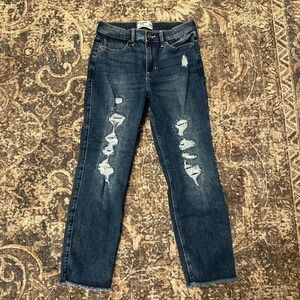 Abercrombie kids girls high rise ankle straight denim size 13/14